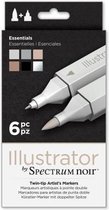 Spectrum Noir Illustrator 6 pennen set - Essentials