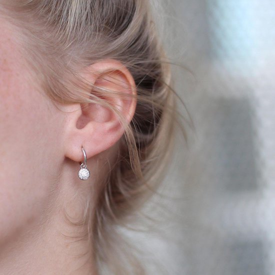 Zilveren set rond met zirkonia