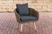 CLP Ameland - Fauteuil - 5mm ronde Poly rotan ijzerachtig grijs natura