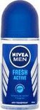 Nivea Men Fresh Active roll-on deodorant met blauwe dop en zilverkleurige accenten op het etiket.
