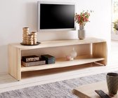 TV-tafel Live-Edge acacia gebleekt 165 cm met compartiment boomrand