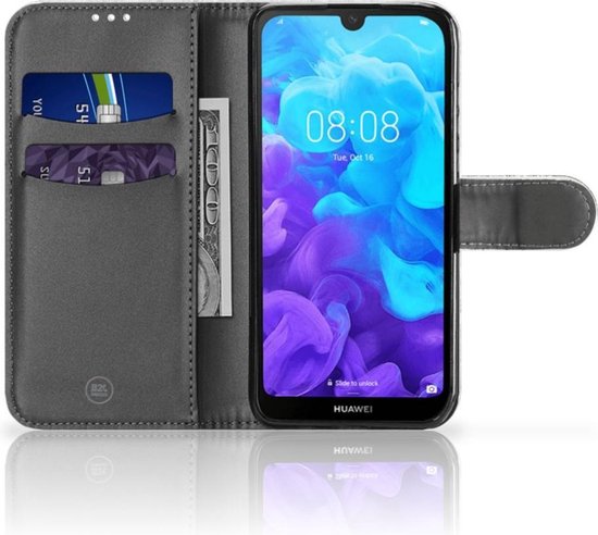 Case Cover pour Huawei Y5 (2019) Portefeuille Béton