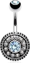Aqua Vintage Shield Navelpiercing