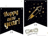 Haza Original Vlaggenlijnkit 'happy New Year' 8 Meter 5-delig