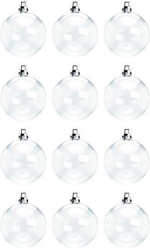microscopisch ontslaan Ciro 12x Transparante kunststof kerstballen 8 cm - Kerstboomversiering | bol.com