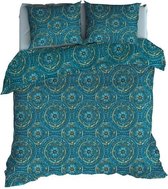 Romanette Libby - Flanel - Dekbedovertrek - Lits-jumeaux - 270x200/220 cm + 2 kussenslopen 60x70 cm - Teal