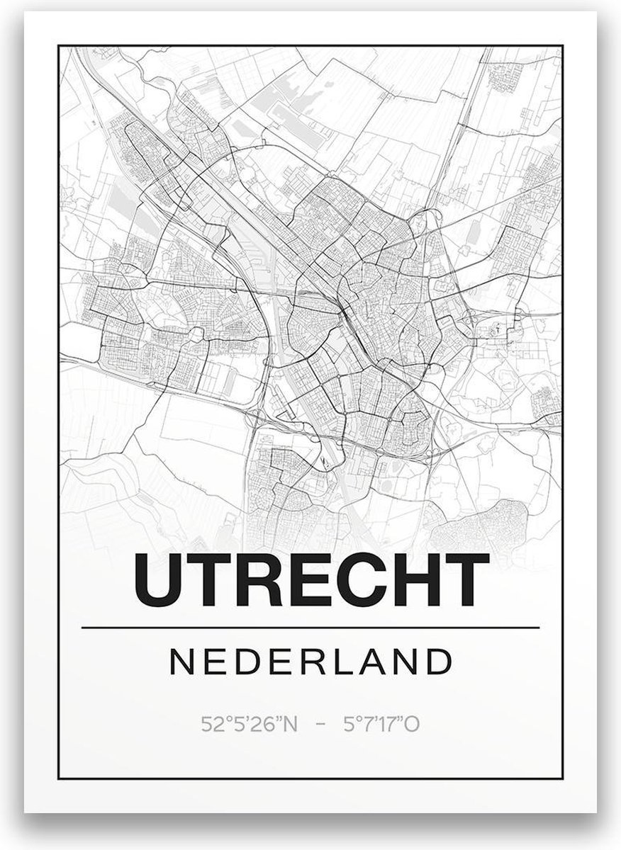 Poster/plattegrond UTRECHT - A4