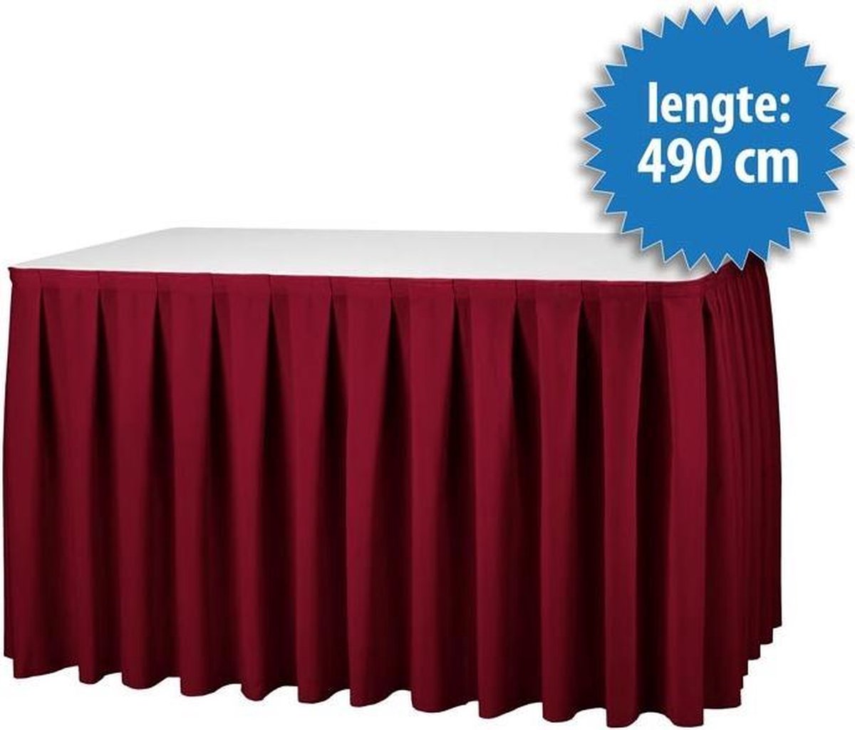 Buffetrok Boxpleat 250% - 490x73cm - Bordeaux