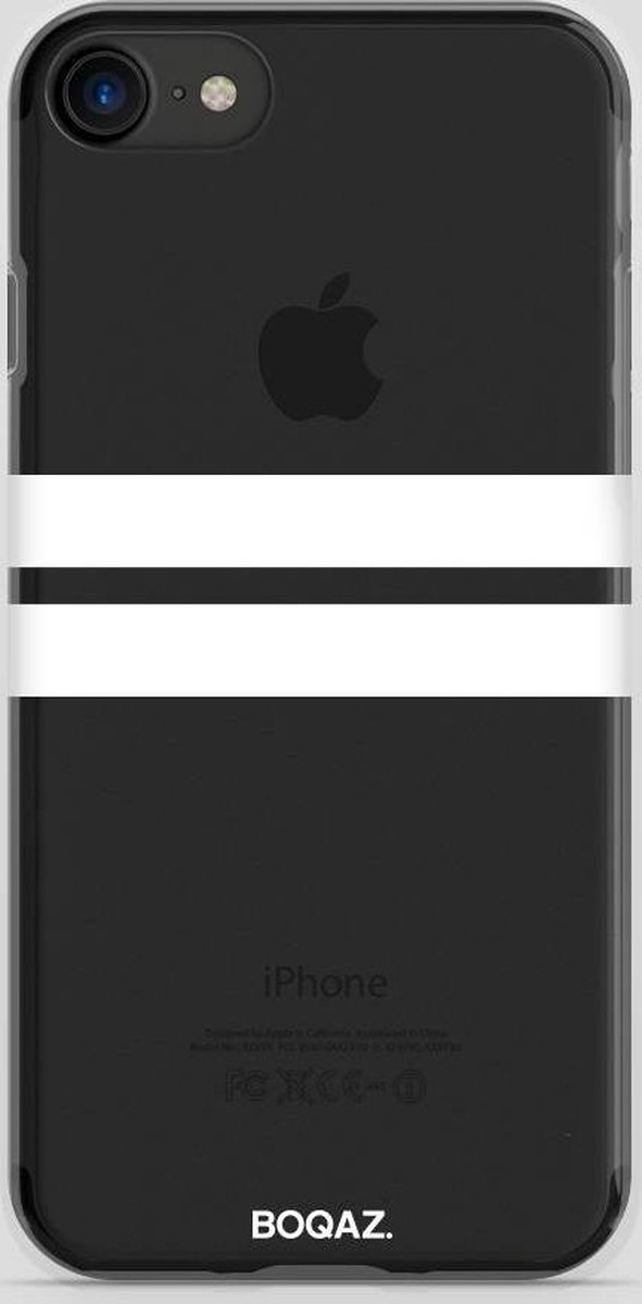 BOQAZ. iPhone 8 hoesje - strepen wit