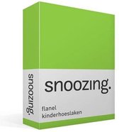 Snoozing - Flanel - Kinderhoeslaken - Wiegje - 40x80 cm - Lime