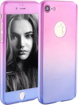 Geleidelijke Kleur Veranderende 360-graden Bescherming Case Cover voor iPhone 7/8/SE (2020)/SE (2022) _ Roze>Grijs