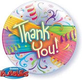 Qualatex - Folieballon - Bubbles - Thank you - Zonder vulling - 56cm