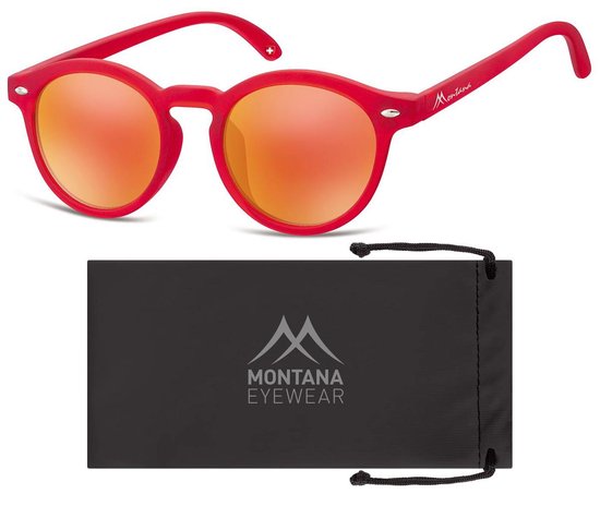 Montana CS73A- Kinder Zonnebril-Rond-Rood kunststof- Lensbreedte 43 mm van Montana. — afbeelding 2