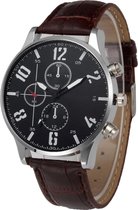 Fako® - Horloge - Geneva - Cresto - Ø 42mm - Bruin