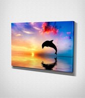 Dolphin Jumping Out Of Water Canvas | 80x120 cm