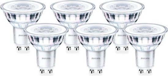 Philips CorePro LED Spot GU10 Fitting - 4-35W - Extra Warm Wit - Dimbaar - 50x54 mm - 6-Pack