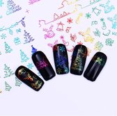 Kerst Nagelstickers - Kerstmis Nagel Stickers  - Christmas Nail Art - Nagel Decoratie - Nagelversiering - Nageldecoratie - 3D Nail Vinyls - French Manicure Stickers - Regenboog Sneeuw