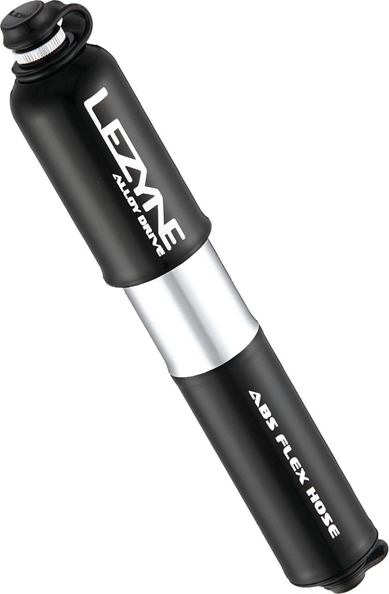 Lezyne Alloy Drive - Mountainbike handpomp - ABS Flex Hose met Valve Core Tool - Small - Zwart/Zilver