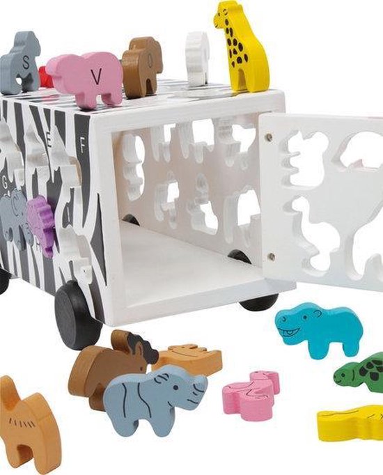 ABC vormenstoof dieren bus - Houten speelgoed vanaf 3 jaar | bol.com