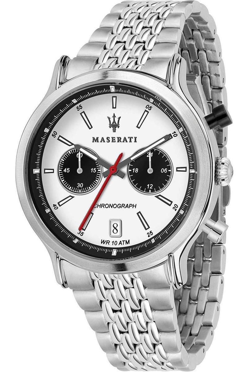 Maserati Legend Horloge - Maserati heren horloge - Zilver - diameter 42 mm - roestvrij staal