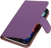 Samsung Galaxy Grand Neo - Paars Effen Egaal Hoesje - Book Case Wallet Cover Beschermhoes