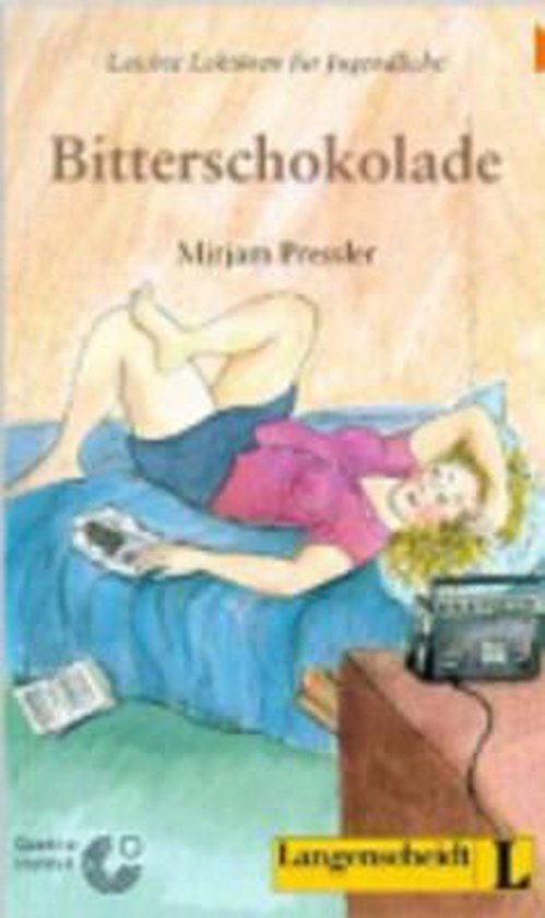 Livre 'Bitterschokolade' avec une illustration d'une fille sur un lit, avec une radio.
