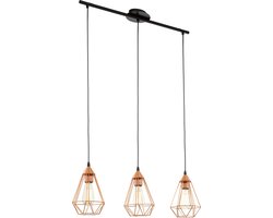 EGLO Tarbes Hanglamp - E27 - 79 cm - Zwart/Koper
