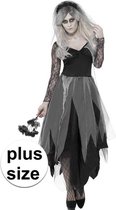 Halloween - Grote maten zombie bruidsjurk verkleedkleding voor dames - Halloween/horror kostuum 48/50