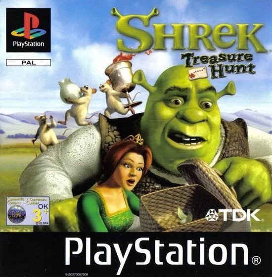 Jeu PS1 Shrek Treasure Hunt - Version PAL Étiquette Noire - Disque Et Manuel Uniquement - Testé