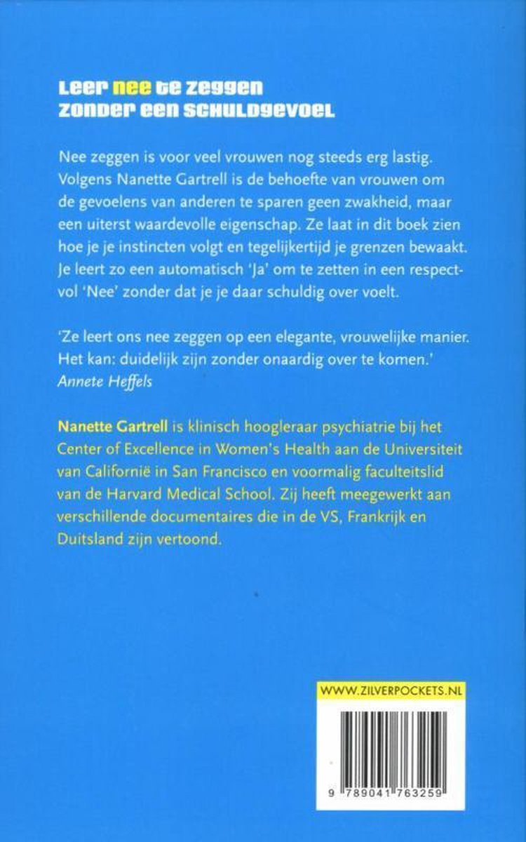 Zo Zeg Je Nee! - back cover
