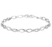 The Jewelry Collection Armband Zirkonia 4,5 mm 18 + 2,5 cm - Zilver