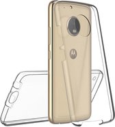 DrPhone Moto G6 Dual TPU Case - 360 Graden Cover - 2 in 1 Hoes - Voor en Achter Volledig Bescherming - Transparant (