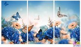 Diamond Painting "JobaStores®" Vlinders 3 luiks - volledig - 60x25cm