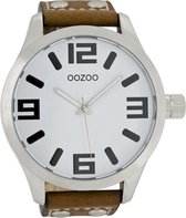 OOZOO Timepieces Polshorloge - C1001 - Cognac/Wit - 51 mm