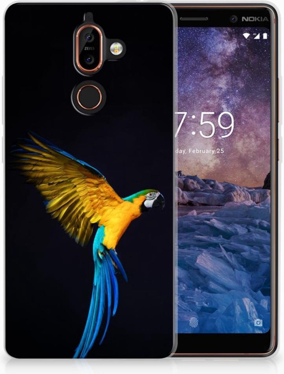Nokia 7 Plus TPU Hoesje Papegaai