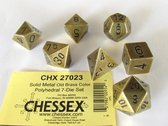 Solid Metal Old Brass Colour Polyhedral 7-die set CHX 27023