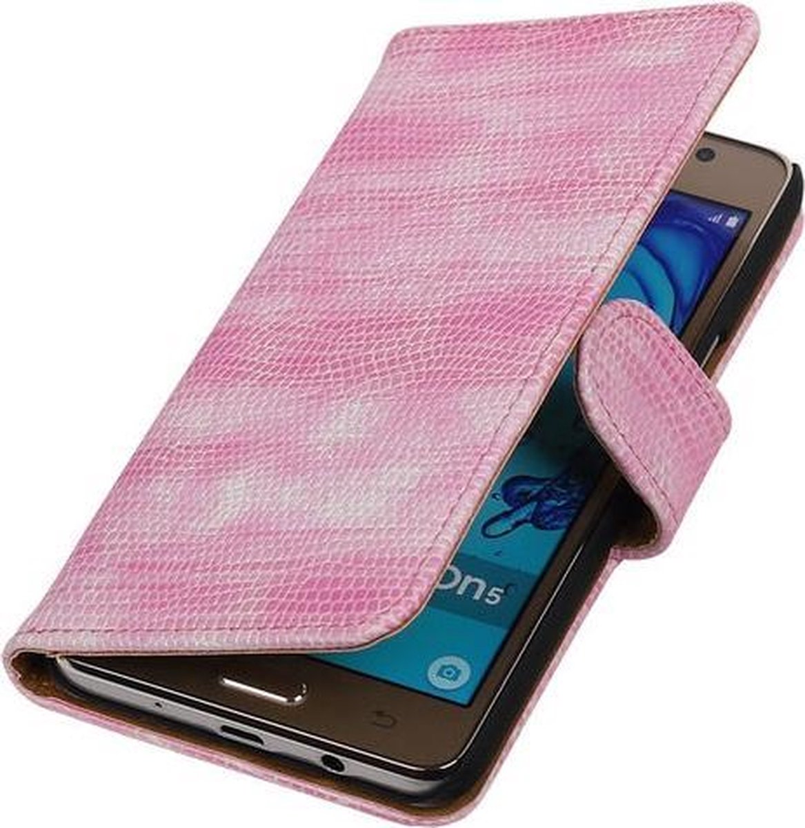 Samsung Galaxy On5 - Mini Slang Roze Booktype Wallet Hoesje