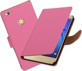 BestCases.nl Roze Effen booktype wallet cover hoesje voor Huawei P8 Lite 2017