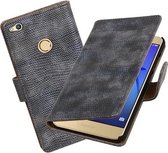 BestCases.nl Grijs Mini Slang booktype wallet cover hoesje voor Huawei P8 Lite 2017
