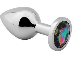 Banoch - Buttplug Aurora Rainbow Medium - Metalen buttplug - Diamant steen - Regenboog