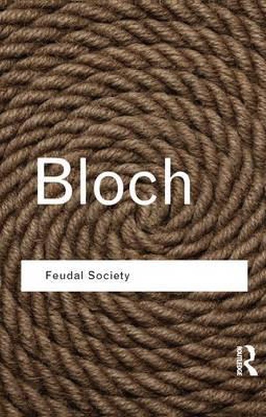 Livre intitulé 'Feudal Society' par Bloch, avec une texture de corde en arrière-plan.
