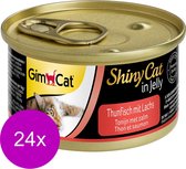 Gimcat Shinycat In Jelly 70 g - Kattenvoer - 24 x Tonijn&Zalm