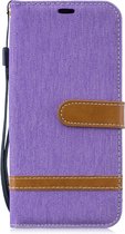 Huawei P30 Lite Hoesje - Denim Book Case - Paars