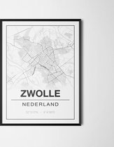 Poster/plattegrond ZWOLLE - 30x40cm