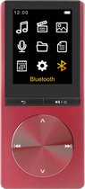 Difrnce MP3 / MP4 Speler - Bluetooth - USB - Uitbreidbaar tot 128GB - Voice recorder - Dicatafoon - MP1820BT - Rood