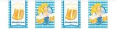 Oktoberfest - Oktoberfest/bierfeest vlaggenlijn/slinger rechthoekig met blonde dame 10 meter - Feestartikelen versiering