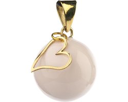 Product: Babylonia - Bola - zwangerschapsketting - met koordje - Wit met hartjes-bedeltje, van het merk 