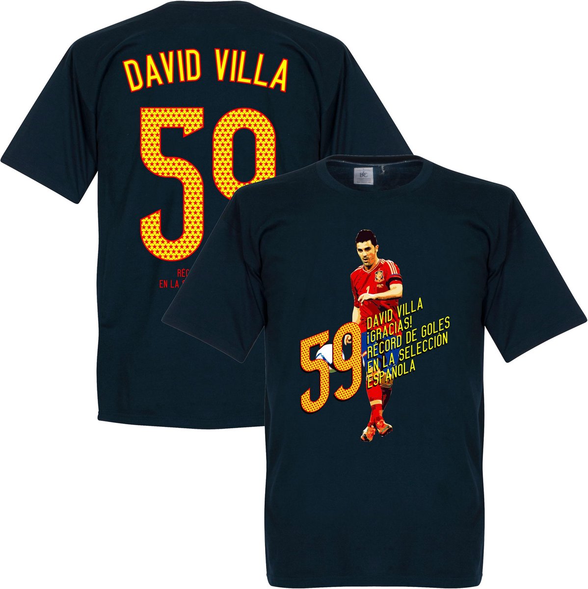 1198x1200.jpg David Villa 59 Goals T-Shirt - S - Afbeelding 1