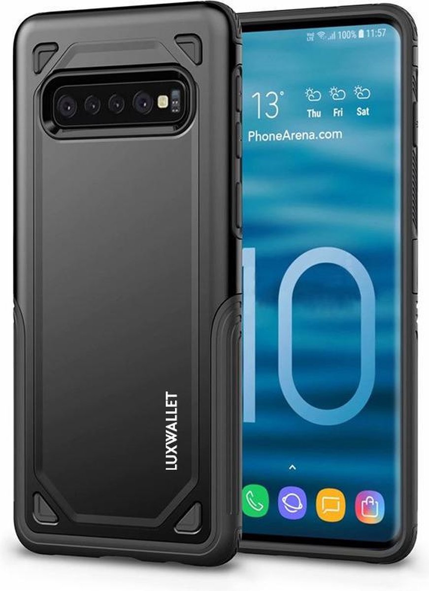LUXWALLET® Samsung Galaxy S10 Case - Desert Armor Drop Proof Hoes - Nightfall Black
