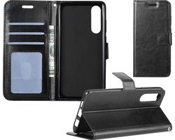 Hoesje Geschikt voor Samsung Galaxy A50 Hoesje Book Case Hoes Portemonnee Cover Walletcase - Hoes Geschikt voor Samsung A50 Hoes Bookcase Hoesje - Zwart